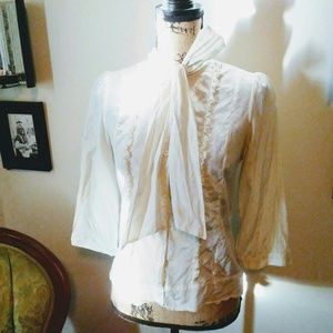 Retro bow tie blouse